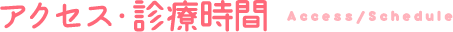 アクセス・診療時間 Access/Schedule